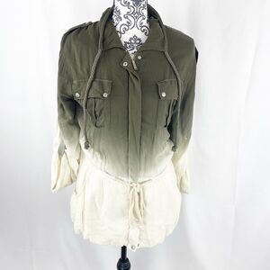 Young Fabulous & Broke Ombré Zipper Smocked Jacket